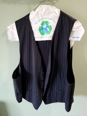 Men's Navy Pinstripe Suit Vest
